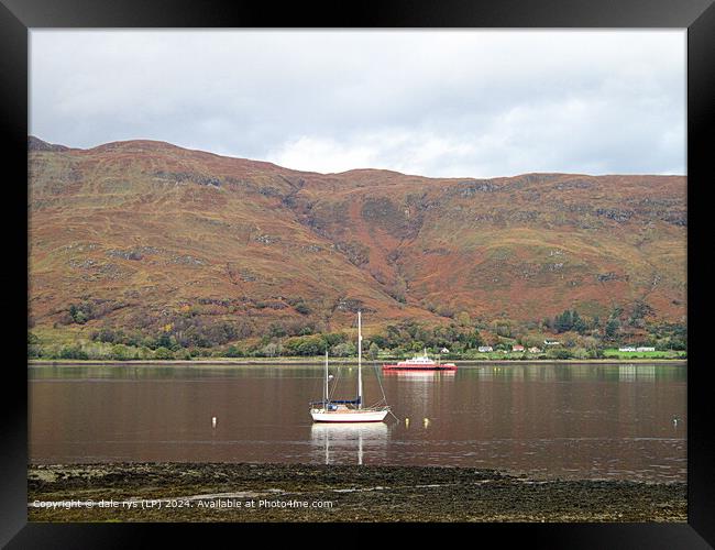 THESE MANY COLORS ON THESE HILLS LOCH LINNHE FORT  Framed Print by dale rys (LP)