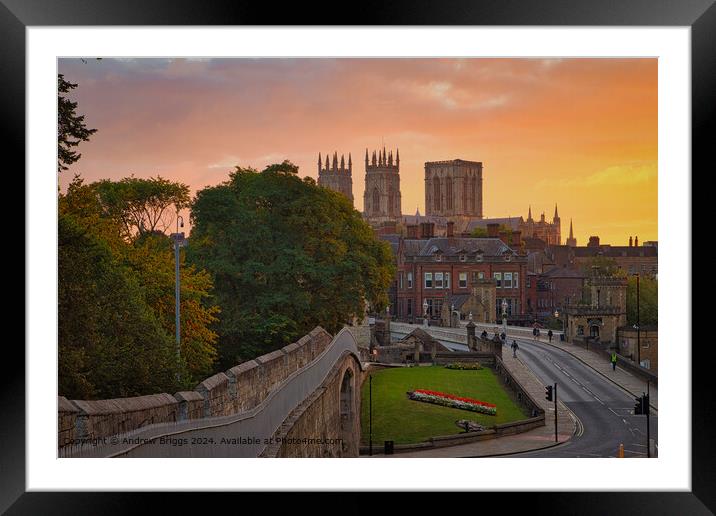 City of York sunrise. Framed Mounted Print by Andrew Briggs
