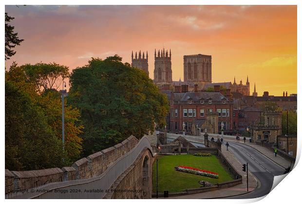 City of York sunrise. Print by Andrew Briggs