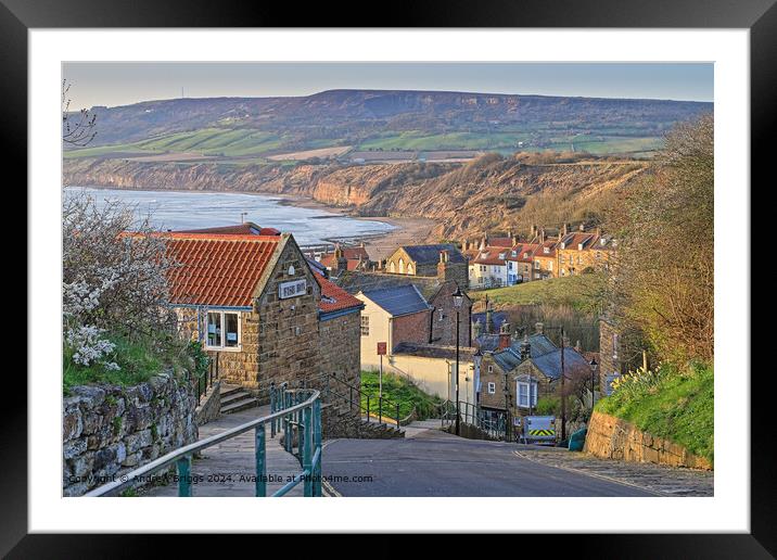Robin Hood's Bay on the Yorkshire Coast. Framed Mounted Print by Andrew Briggs