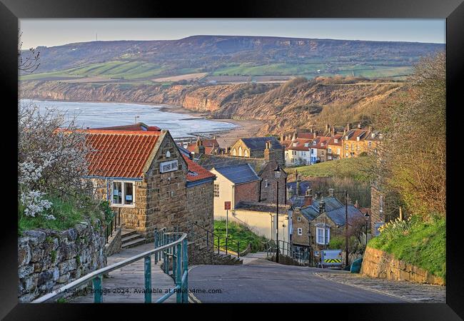 Robin Hood's Bay on the Yorkshire Coast. Framed Print by Andrew Briggs