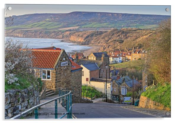 Robin Hood's Bay on the Yorkshire Coast. Acrylic by Andrew Briggs