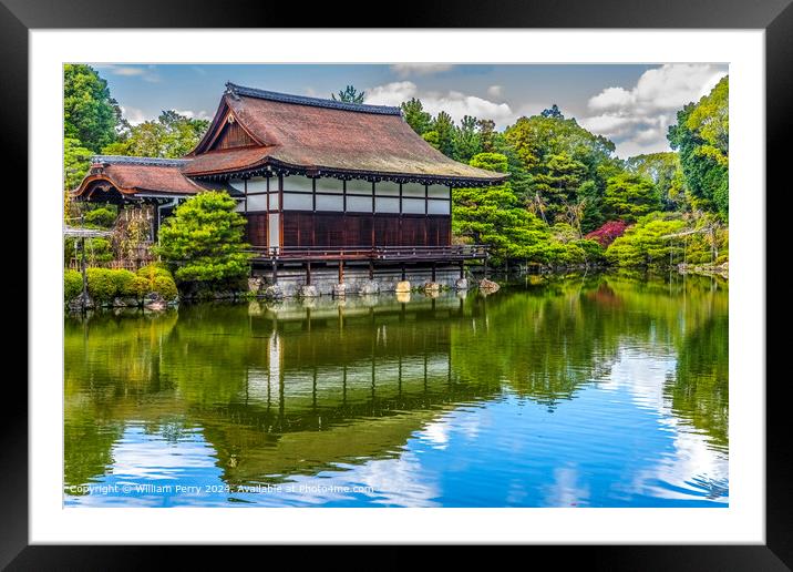 Guesthouse East Lake Garden Heian Shrine Kyoto Japan Framed Mounted Print by William Perry