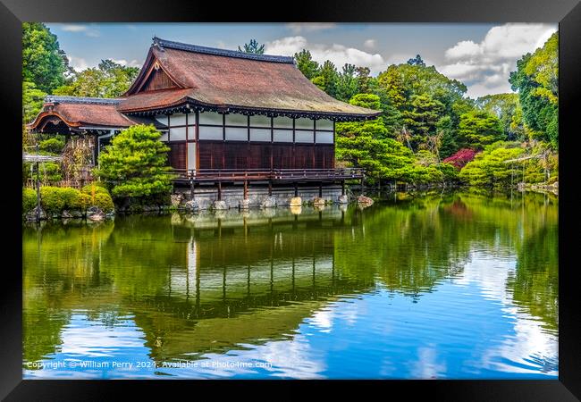 Guesthouse East Lake Garden Heian Shrine Kyoto Japan Framed Print by William Perry