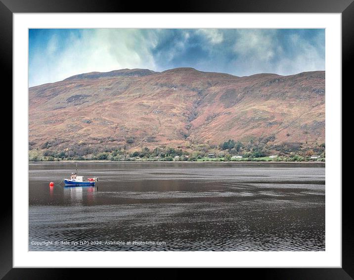 SRICKING MOODY SKY THESE MANY COLORS ON THESE HILLS LOCH LINNHE FORT WILLIAM Framed Mounted Print by dale rys (LP)
