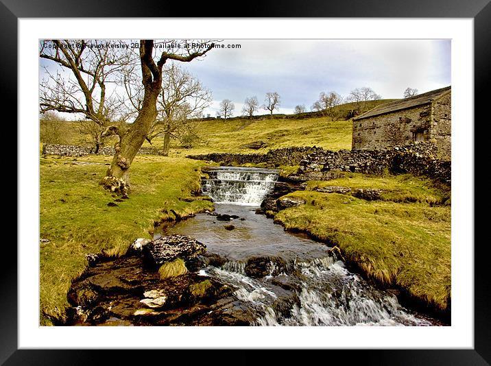 Cray Gill Beck Waterfall Framed Mounted Print by Trevor Kersley RIP