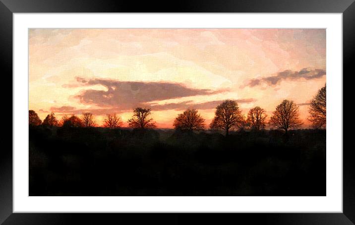 Beautiful winter sunset Framed Mounted Print by Steve Painter