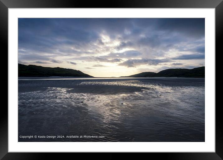 Evening Sun Glittering on the Silver Sands Framed Mounted Print by Kasia Design