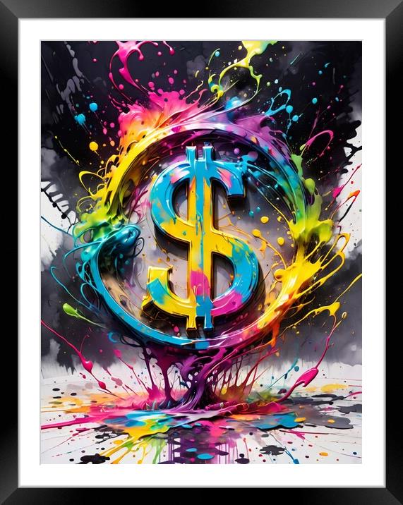 A splash of cash  Framed Mounted Print by Paddy P