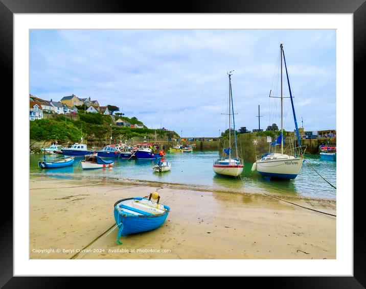Newquay Harbour Framed Mounted Print by Beryl Curran
