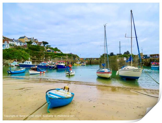 Newquay Harbour Print by Beryl Curran