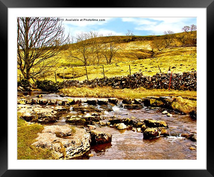 Cray Gill Stepping Stones Framed Mounted Print by Trevor Kersley RIP