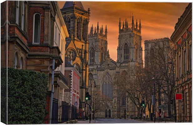 York Minster at sunrise Canvas Print by Andrew Briggs