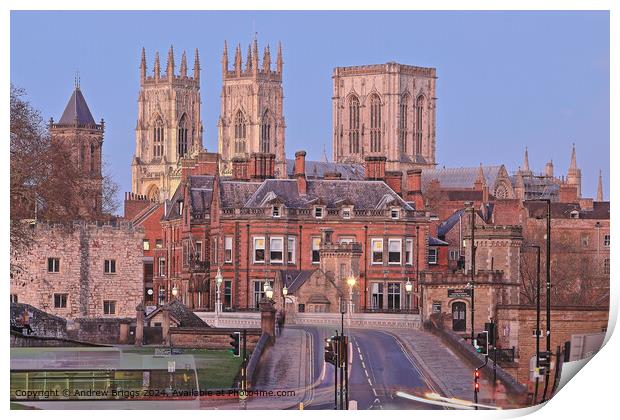 The ancient city of York. Print by Andrew Briggs