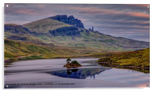 Loch Fada and The Storr, Isle of Skye, Scotland. Acrylic by Andrew Briggs