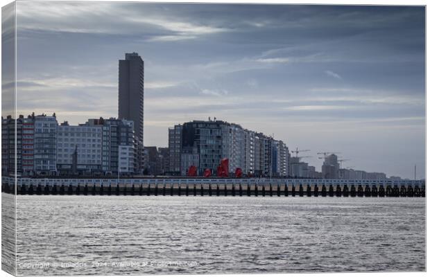 Ostend Coastal City Skyline, Belgium Canvas Print by Imladris 