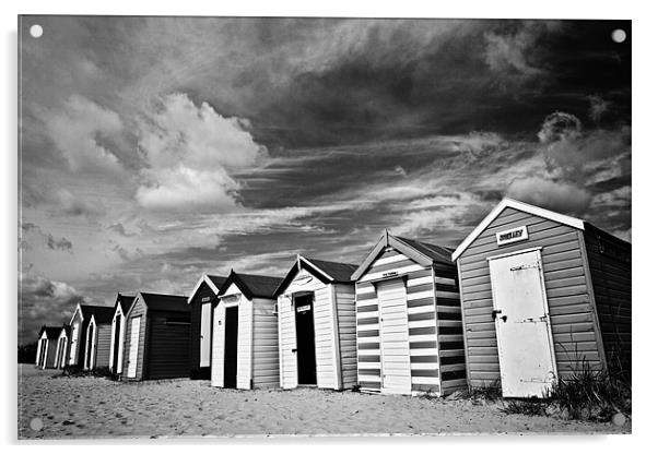 Southwold Beach Huts Mono Acrylic by Paul Macro