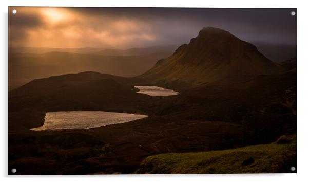 Trotternish Ridge sunrise, Isle of Skye, Scotland. Acrylic by Andrew Briggs