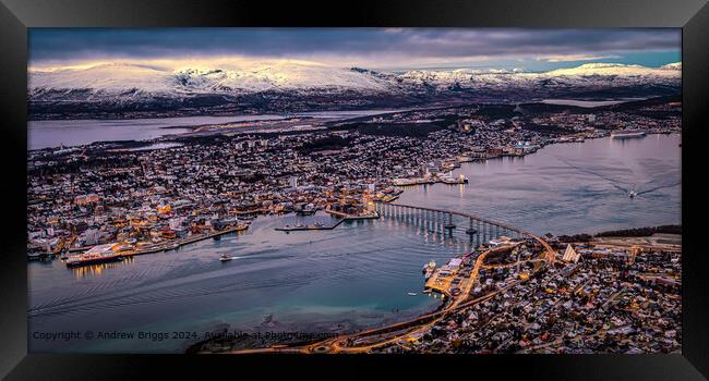 The Arctic city of Tromso in Norway. Framed Print by Andrew Briggs