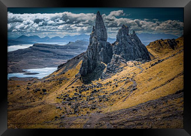 The Old Man of Storr on the Isle of Skye, Scotland. Framed Print by Andrew Briggs