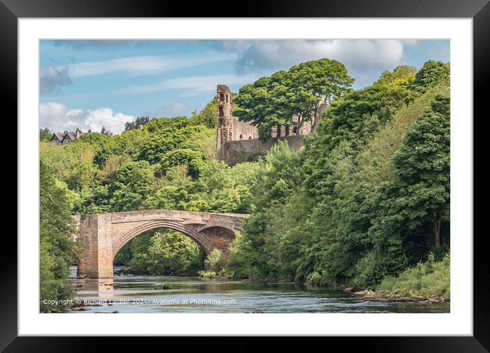 County Bridge and Castle Ruins, Barnard Castle, Teesdale Framed Mounted Print by Richard Laidler
