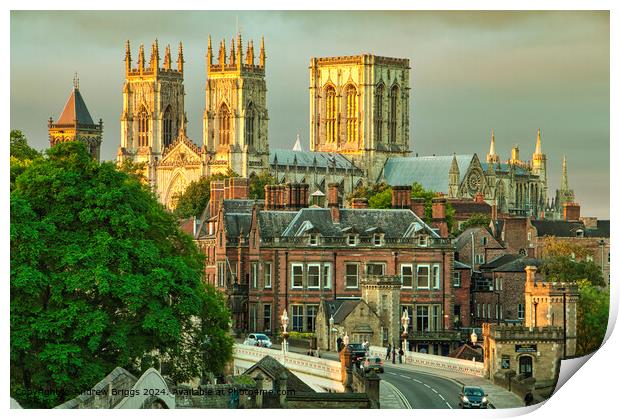 The ancient city of York and York Minster. Print by Andrew Briggs