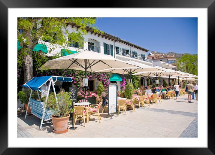 Coffee time in Puerto Pollensa Framed Mounted Print by Jim Jones