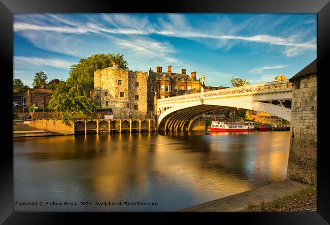 The River Ouse and Lendal Bridge in York, England. Framed Print by Andrew Briggs