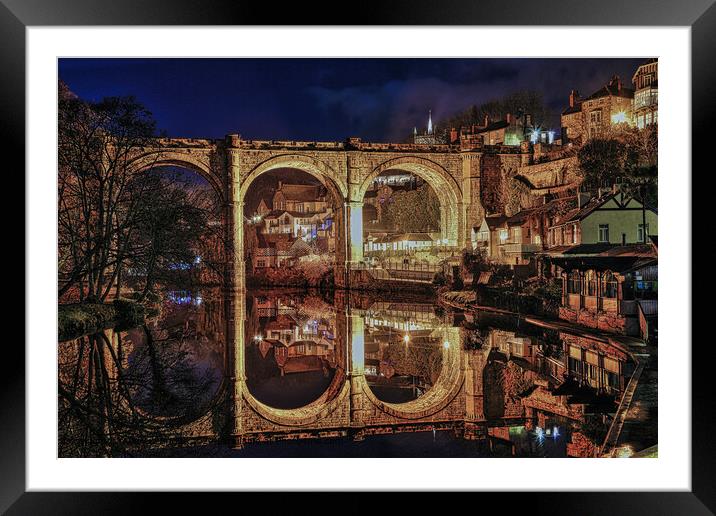 Knaresborough Railway Viaduct and the River Nidd in Yorkshire, England. Framed Mounted Print by Andrew Briggs