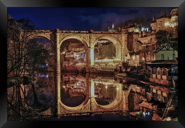 Knaresborough Railway Viaduct and the River Nidd in Yorkshire, England. Framed Print by Andrew Briggs