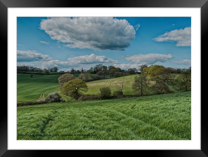 Rural landscape nr. Downham, Essex. Framed Mounted Print by Peter Bolton