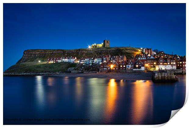 Whitby by night. Print by Andrew Briggs