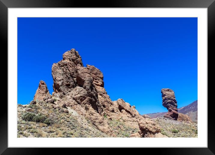 The majestic Roques de Garcia rocks on Tenerife on a beautiful sunny day. Framed Mounted Print by Michael Piepgras