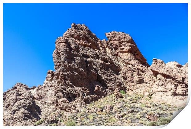 The majestic Roques de Garcia rocks on Tenerife on a beautiful sunny day. Print by Michael Piepgras