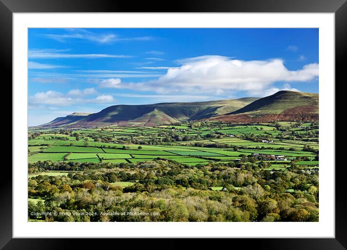 Black Mountains in Late Autumn. Framed Mounted Print by Philip Veale