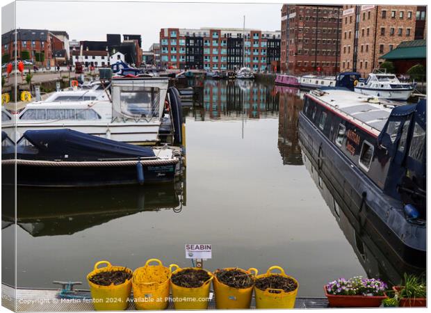 Reflections in the Gloucester socks Canvas Print by Martin fenton