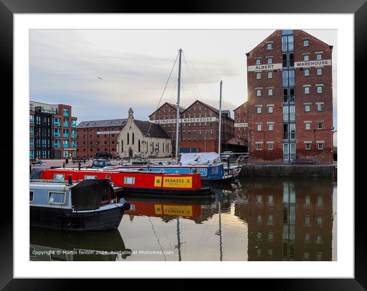 Reflections in the docks Framed Mounted Print by Martin fenton
