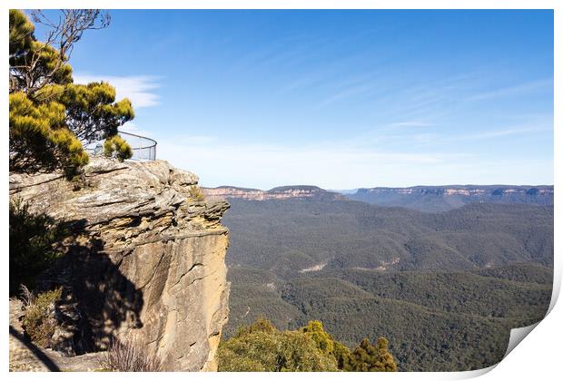 Lookout point over the stunning blue mountains Print by Kevin Hellon