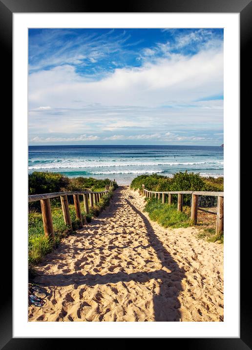 Pathway to beach Framed Mounted Print by Kevin Hellon