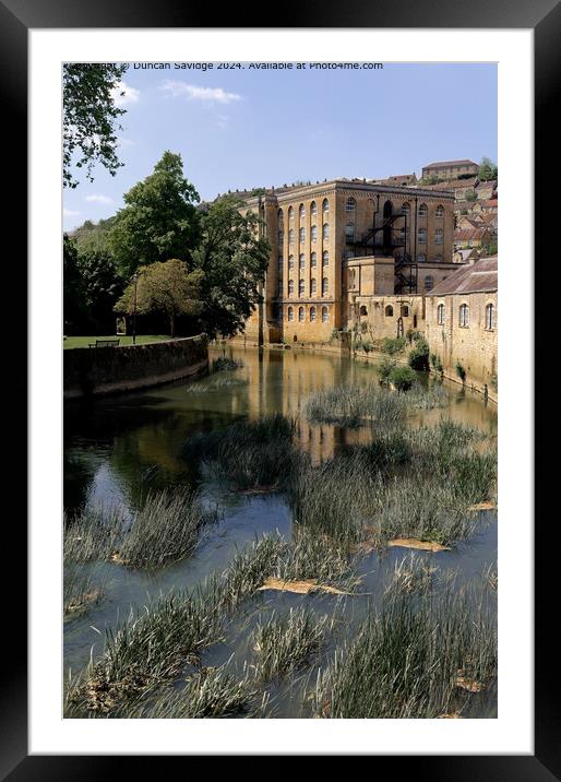 Abbey Mill across the River Avon from the town bridge in Bradford on Avon Framed Mounted Print by Duncan Savidge
