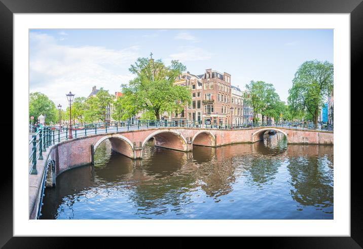 Prinsengracht and Reguliersgracht canal intersection Framed Mounted Print by Jason Wells