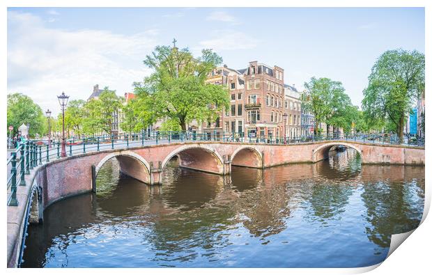 Prinsengracht and Reguliersgracht canal intersection Print by Jason Wells