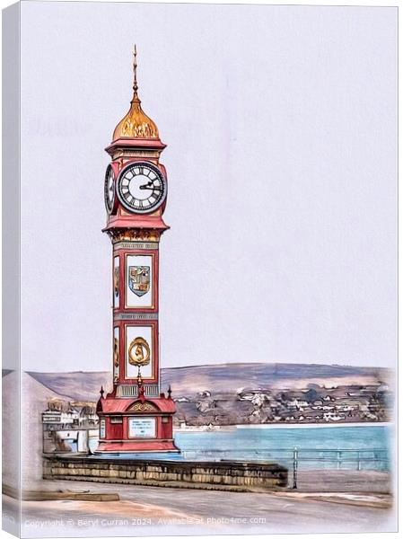 The jubilee Clock Tower Weymouth  Canvas Print by Beryl Curran