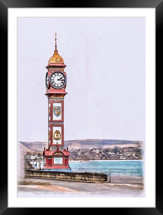 The jubilee Clock Tower Weymouth  Framed Mounted Print by Beryl Curran