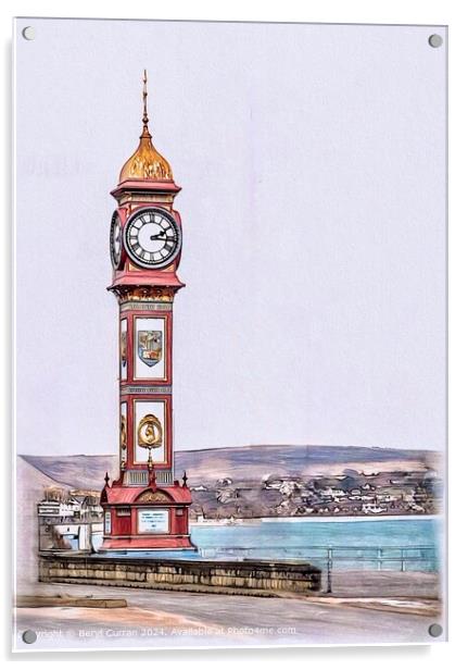 The jubilee Clock Tower Weymouth  Acrylic by Beryl Curran
