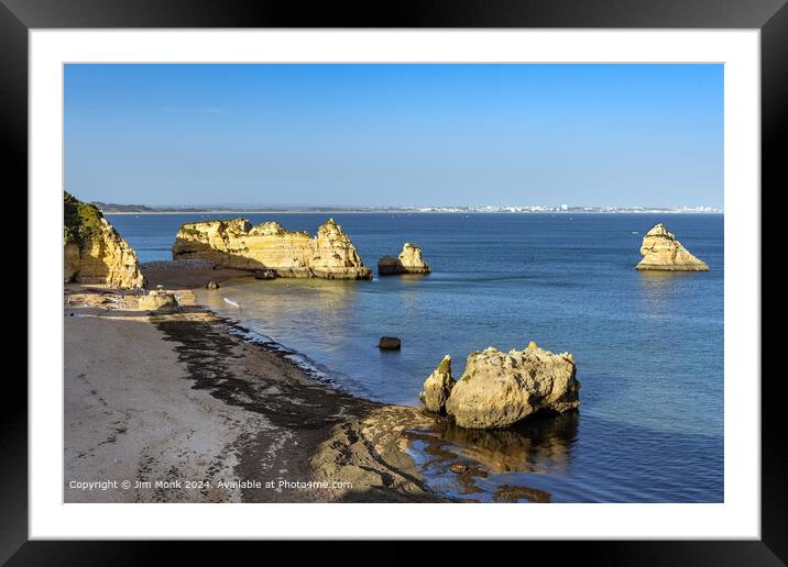 Praia de Dona Ana Framed Mounted Print by Jim Monk