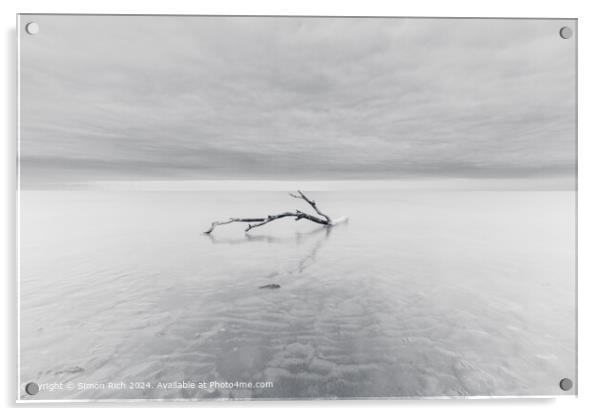Minimalist image of driftwood on Walton on the Naze beach  Acrylic by Simon Rich