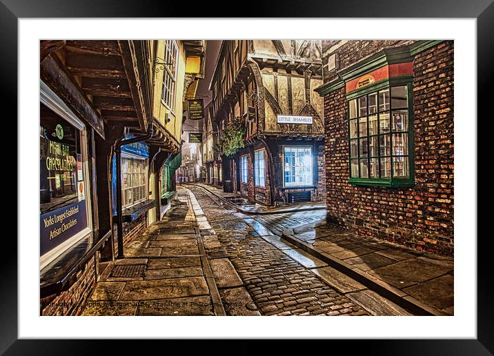 The Shambles and Little Shambles in York. Framed Mounted Print by Andrew Briggs