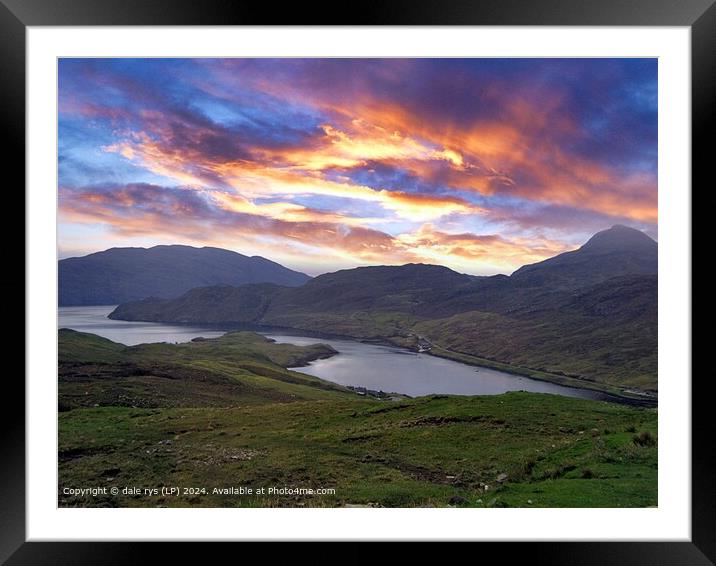this firery sunset and all its bright colors 0N THE ISLE OF HARRIS Framed Mounted Print by dale rys (LP)