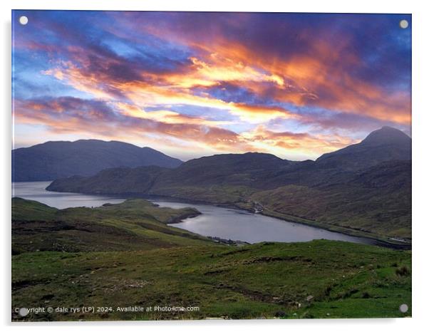 this firery sunset and all its bright colors 0N THE ISLE OF HARRIS Acrylic by dale rys (LP)